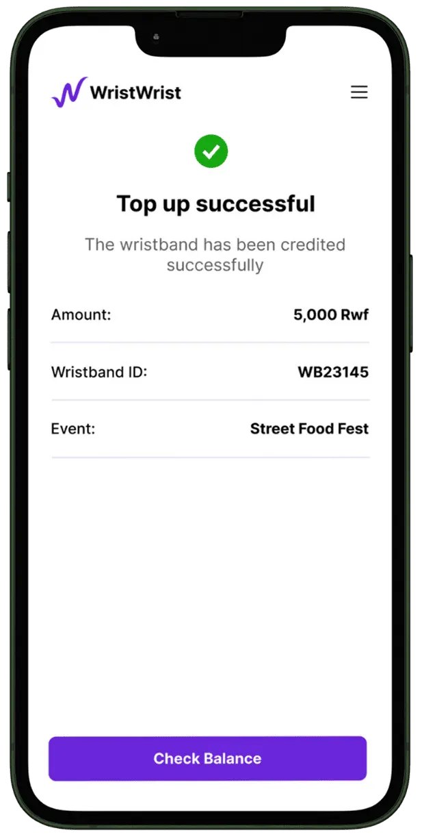 Successful top-up with WristWrist